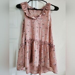 Gilli Floral Pink Ruffle Top